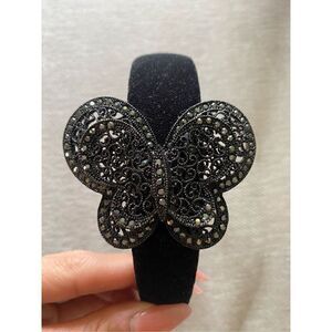 Butterfly rhinestone velvet headband 